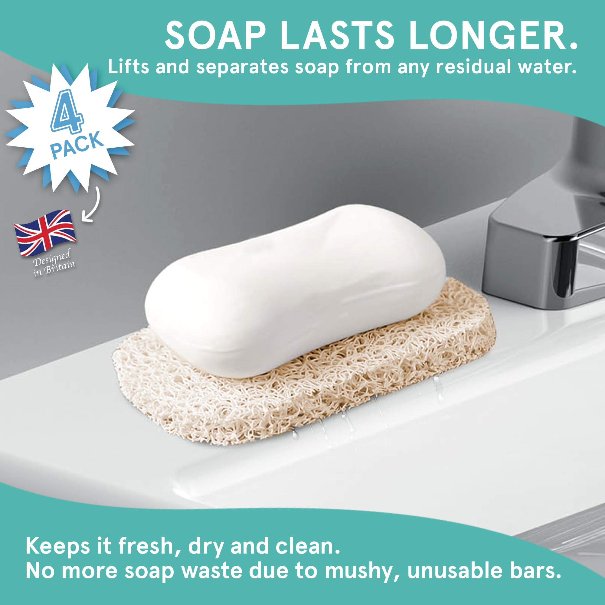 Soap Saver by Smith’s®, Beige, 14 cm (L) x 8 cm (W) x 1.2 cm (H) - Image 2