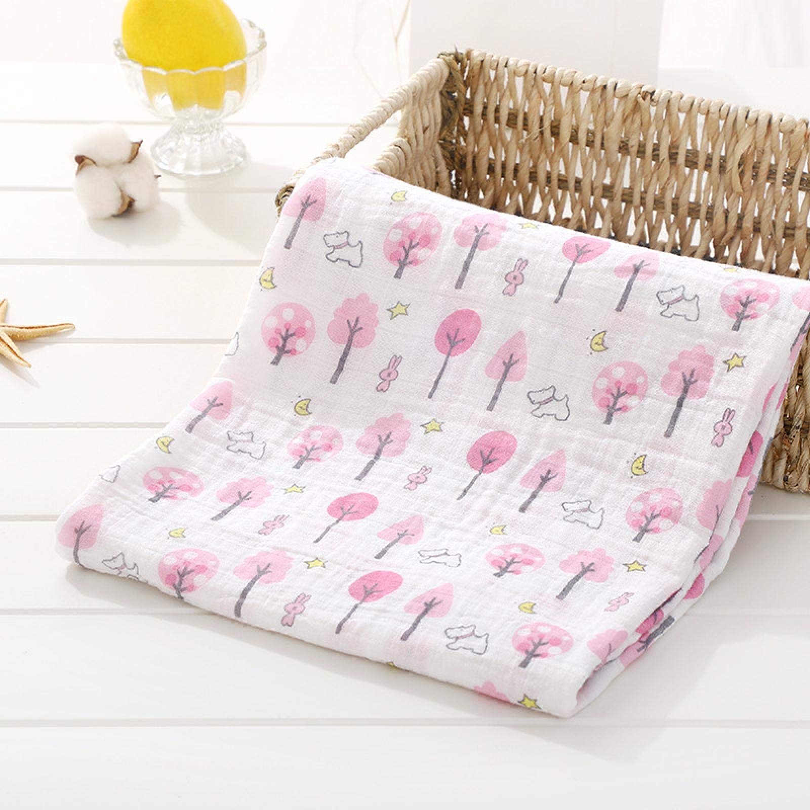 DNAEGH Baby blanket,120cm*110cm Swaddle Blanket,Baby Blanket,Bamboo Muslin Blanket,Newborn Blanket Swaddle Cotton PinkTree