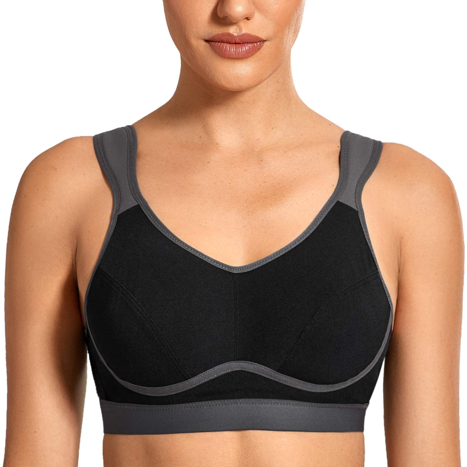 VANTONIA Sujetadores deportivos para mujer, soporte de alto impacto, sin varillas, talla grande, brasier de entrenamiento