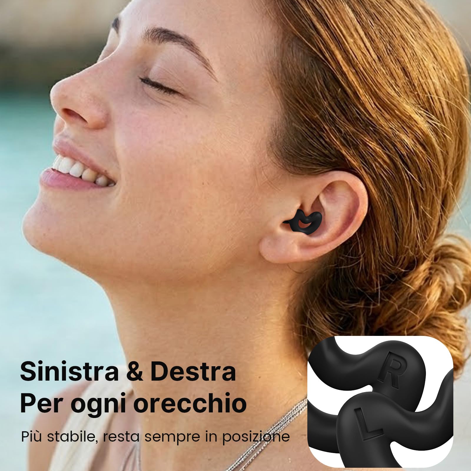 Tappi per Orecchie per Dormire 27dB, Aiutano a Ridurre i Rumori di Fondo, Ideali per Dormire sul Fianco, 4 Misure XS/S/M/L con Punte a Doppia Flangia, Silicone Morbido, Bianco