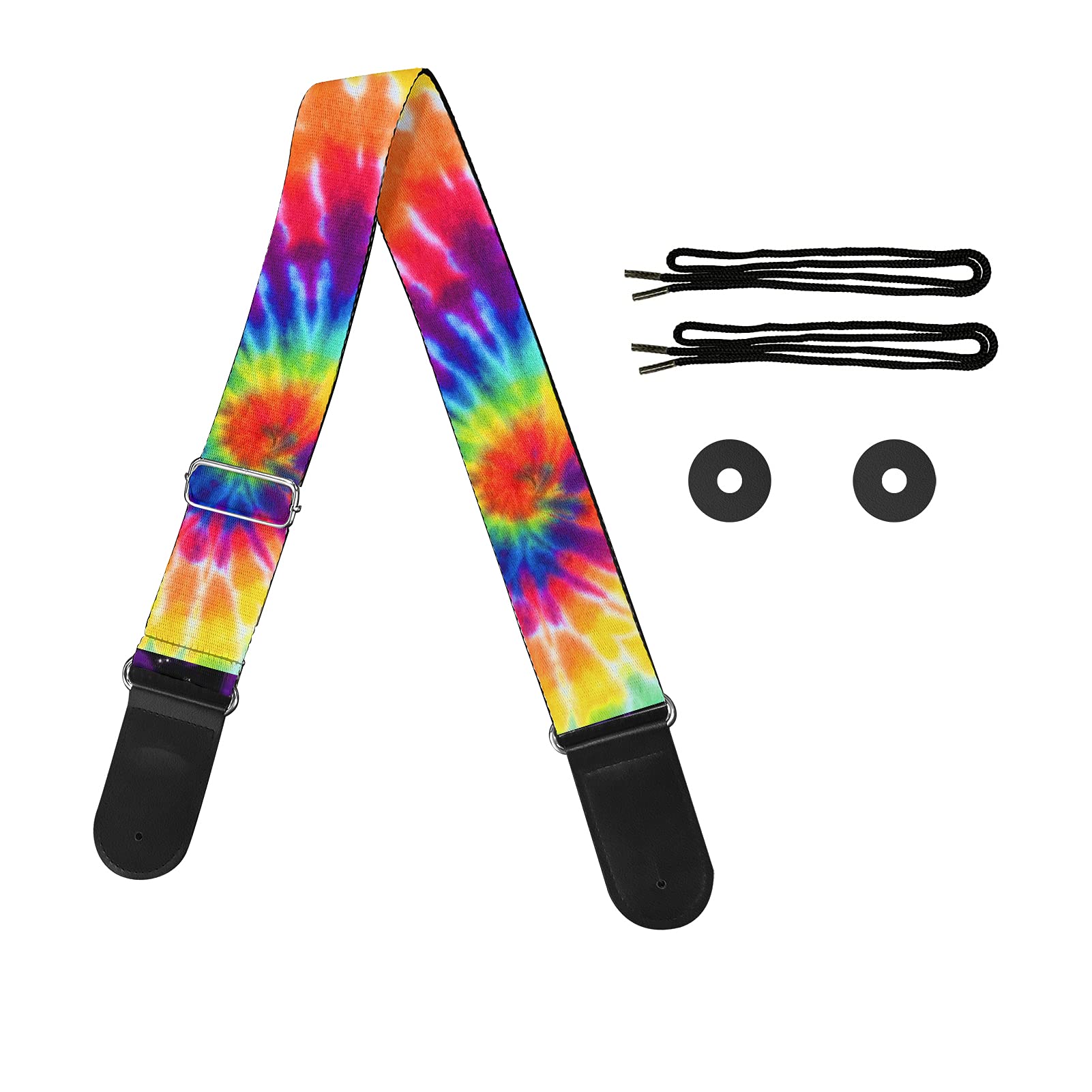 Jeiento Tie Dye Shoulder Strap for Bass,Guitar Guitar Strap Pad Storage of Guitar Picks Gift for Guitar Lover
