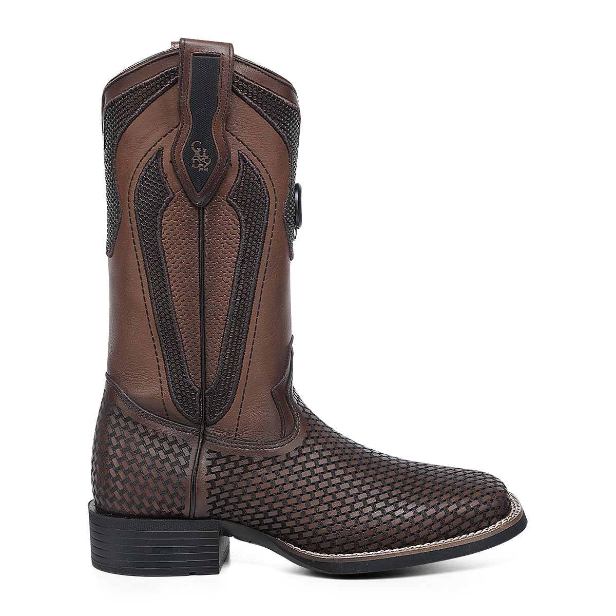 Cuadra Mens Honey Leather Rodeo Boots with Embroidery