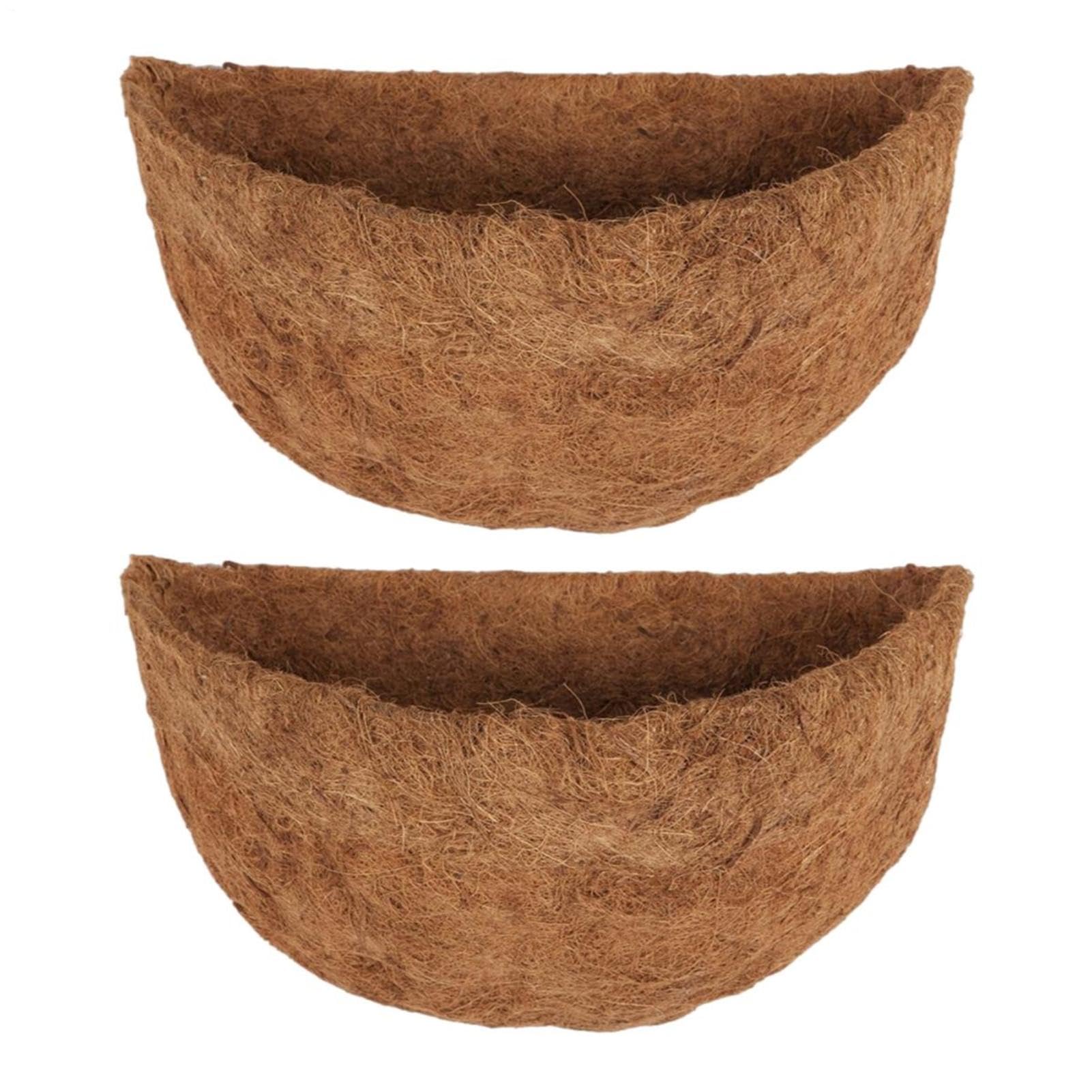 Hanging Basket Liners | 2 Pieces Half Round Coco-nut Coir Basket | 10/12/14 Inch Coco Coir Liner | Coco-nut Fiber Liner for Wall Baskets Planters Flowers Vegetables Planting Indoor Outdoor
