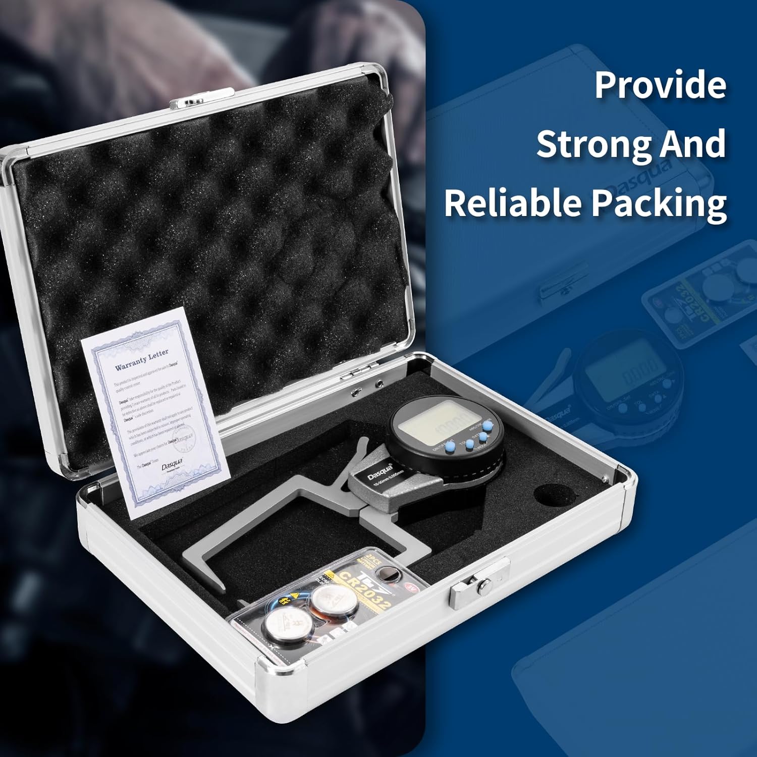 Dasqua Digital Caliper in case with battery and warranty