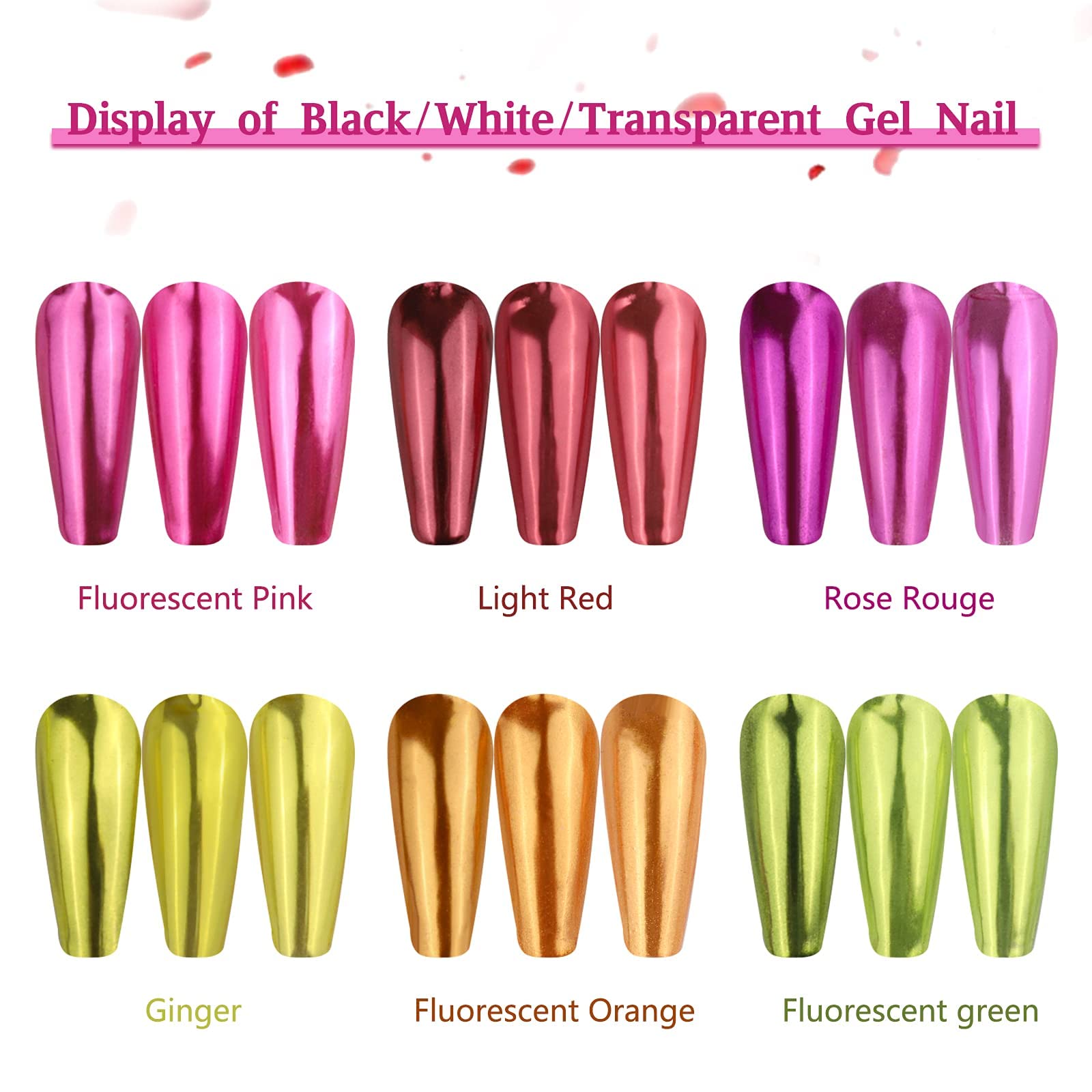 LEDSUUEIUpgrade Rose Gold Chrome Nail PowderSuper Mirror Effect Metallic Nail Art Pigment Powder Set - Image 3