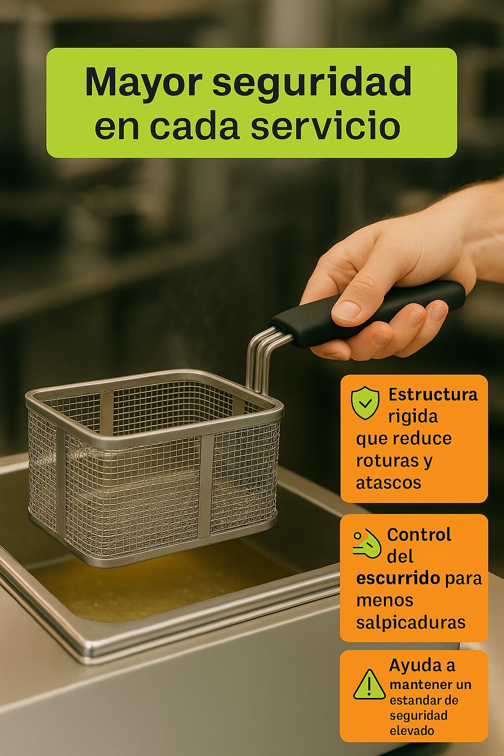 CubetasGastronorm ®- Movilfrit - Cesta Freidora 205x290x125mm Movilfrit - P 907041