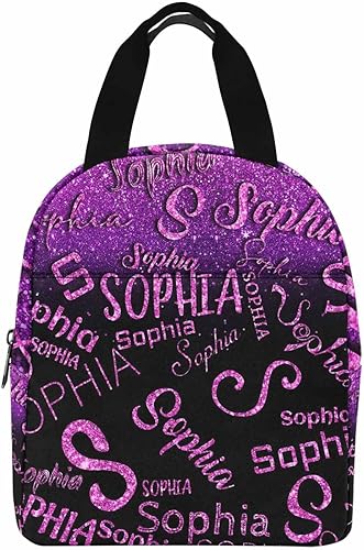 Miniatura 17 de InterestPrint Bolsa de almuerzo personalizada con nombre, lonchera de mariposa rosa degradada, regalo personalizado para nieta, nieto, sobrino