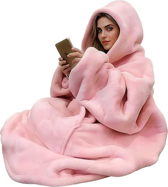 C hello cloud Oversized Hoodie Blanket, Wearable Blanket sweatshirt, Ultra Soft Sherpa Fleece Comfy Snuggle Hoodie