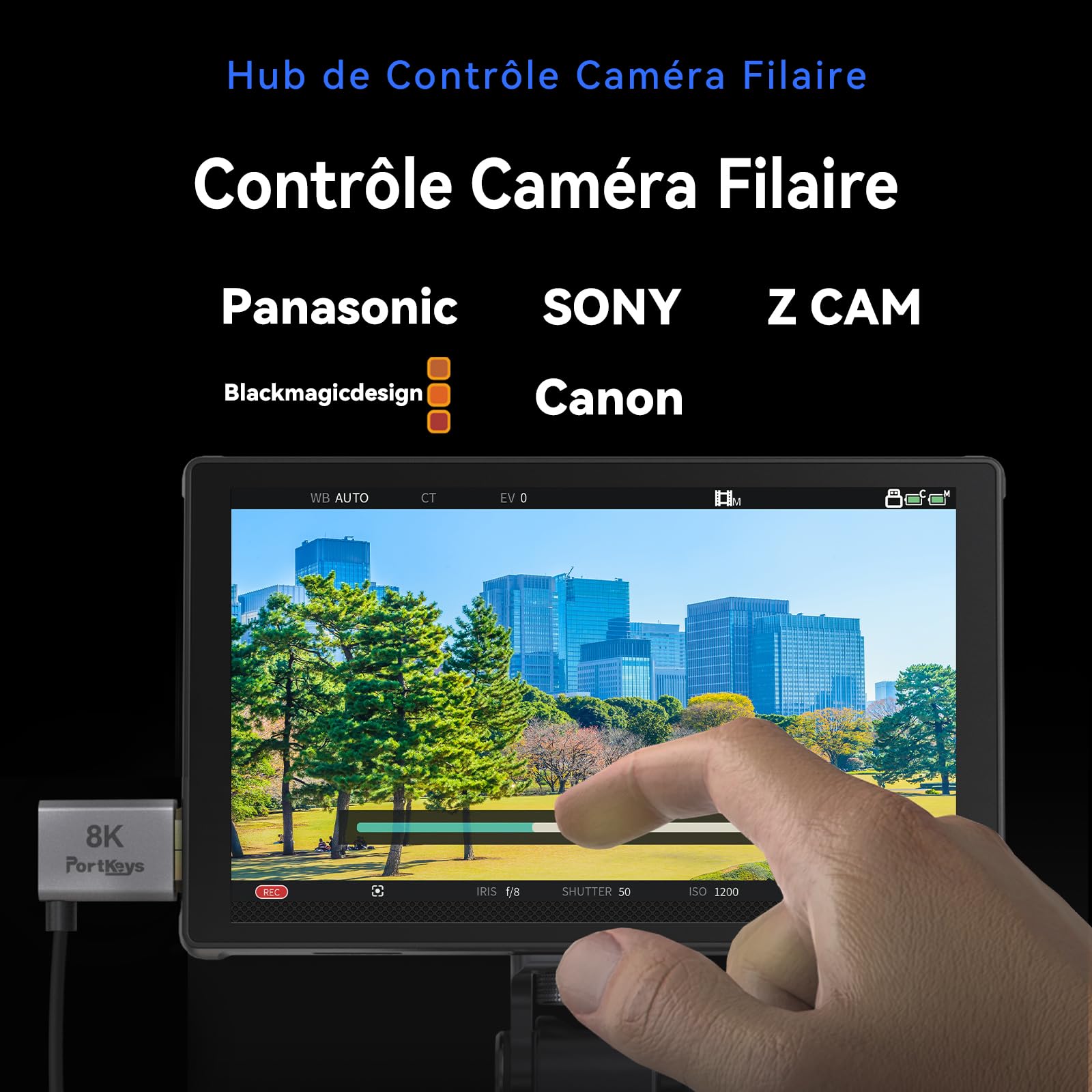 Portkeys LH5C 5,4" Moniteur Caméra 4K HDMI Input, Camera Control Touch to Focus pour FX2/FX3/FX30/A6700/A7S III/A7M IV, R5/6/7/8, GH6/BGH1/S5, 3D LUT Waveform Focus Peaking Moniteur DSLR