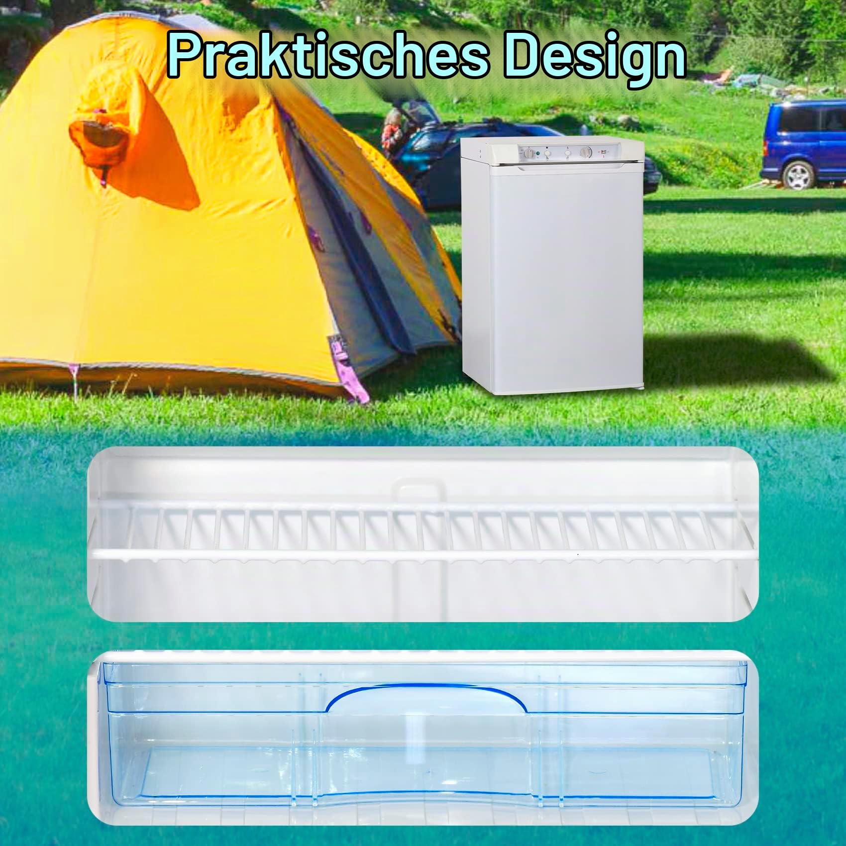 Mini Kühlschrank mit Gefrierfach, Gas Kühlschrank 100L,12V 230V, Camping Kleiner Kühlschrank für Wohnmobil, Wohnwagen, Haus, Ferienwohnung, Mobilheim, Weiß