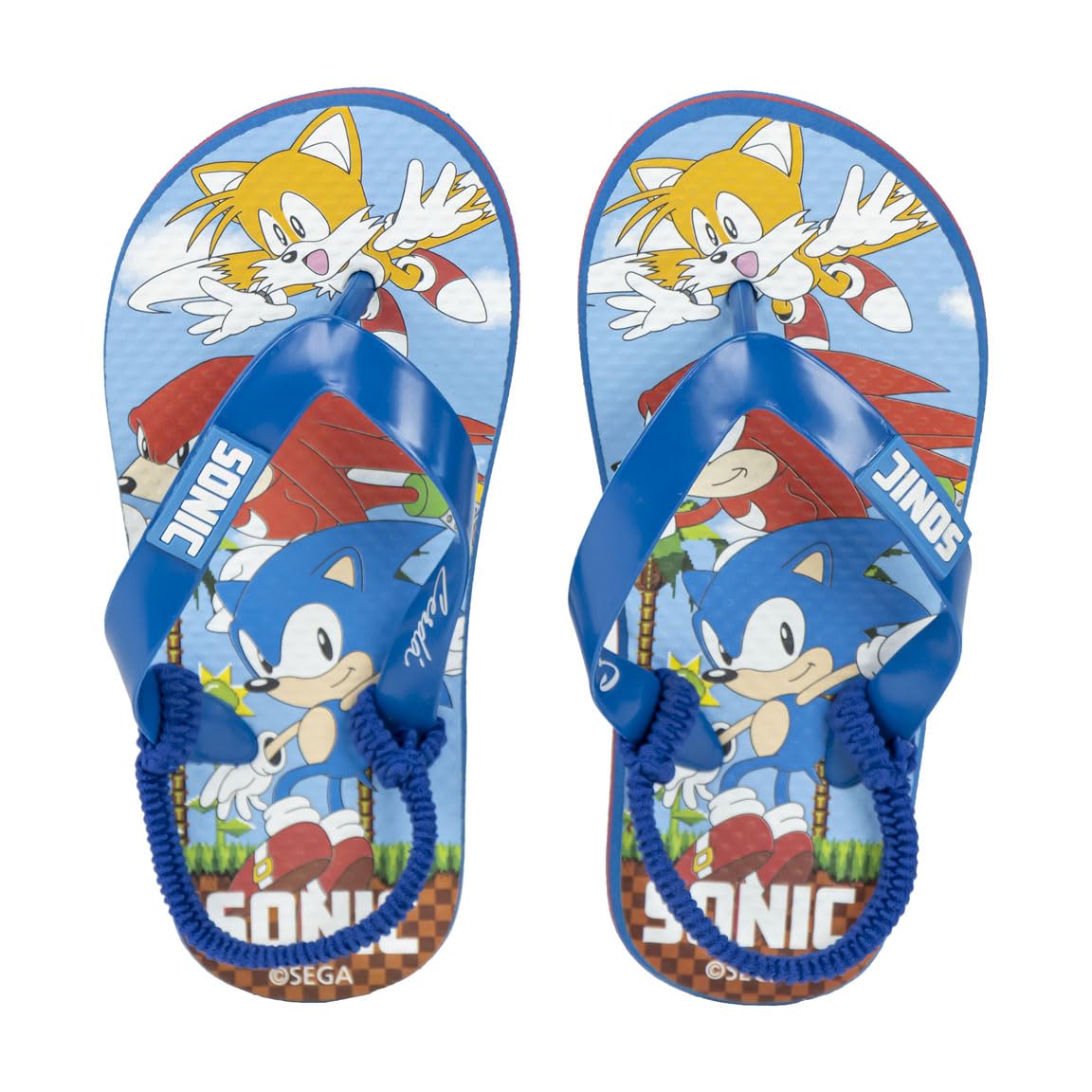 CERDÁ LIFE'S LITTLE MOMENTS Sonic Flip Flops for Kids - Multicolour - Size 13 - Made of 100% EVA - Finger Flip Flops - Sonic, Tails and Knuckles Print - Original Product Designed in Spain