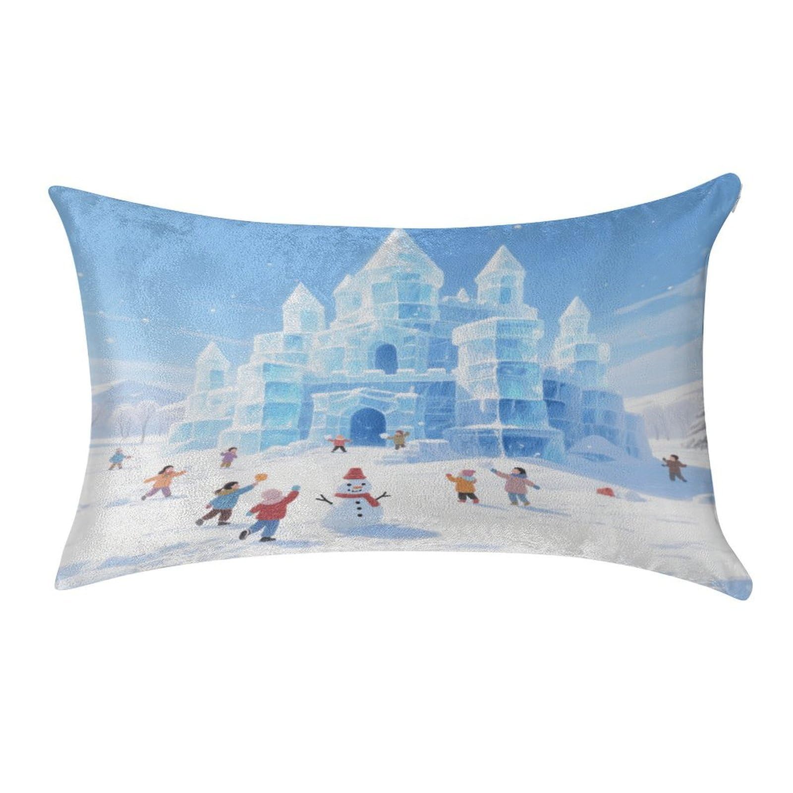 Fekiloot Style Ice Castle Pillow Covers Home Decor Pillow Cases