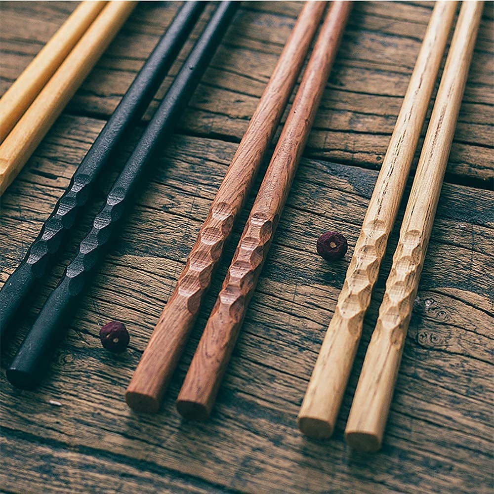 Baguettes Baguettes Réutilisables Baguettes 5 Paires Baguettes Japonaises Sushi, Baguettes Réutilisables en Bois Naturel Coffret Cadeau pour Cuisine et Hôtel Coffret Lave-Vaisselle(B-22Cm)