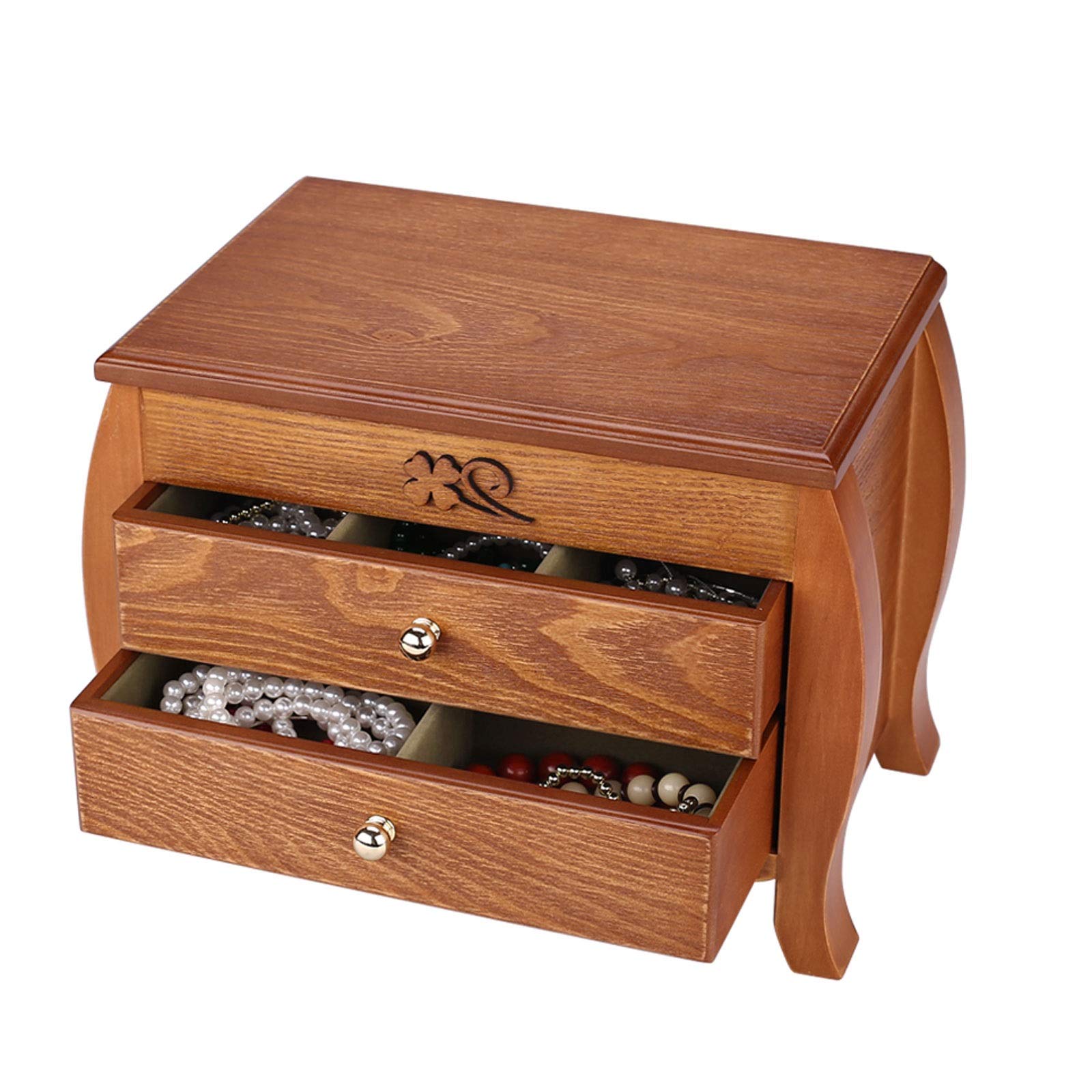 Jewelry Storage Boxs for Her Girl Women Jewelry Box Wood Organizer Display Storage Case Mirror for Rings Earrings