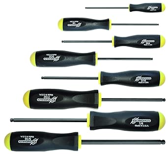 Bondhus 10633 Set of 8 Balldriver Screwdrivers ProGuard Finish sizes 7/64-5/16-Inch
