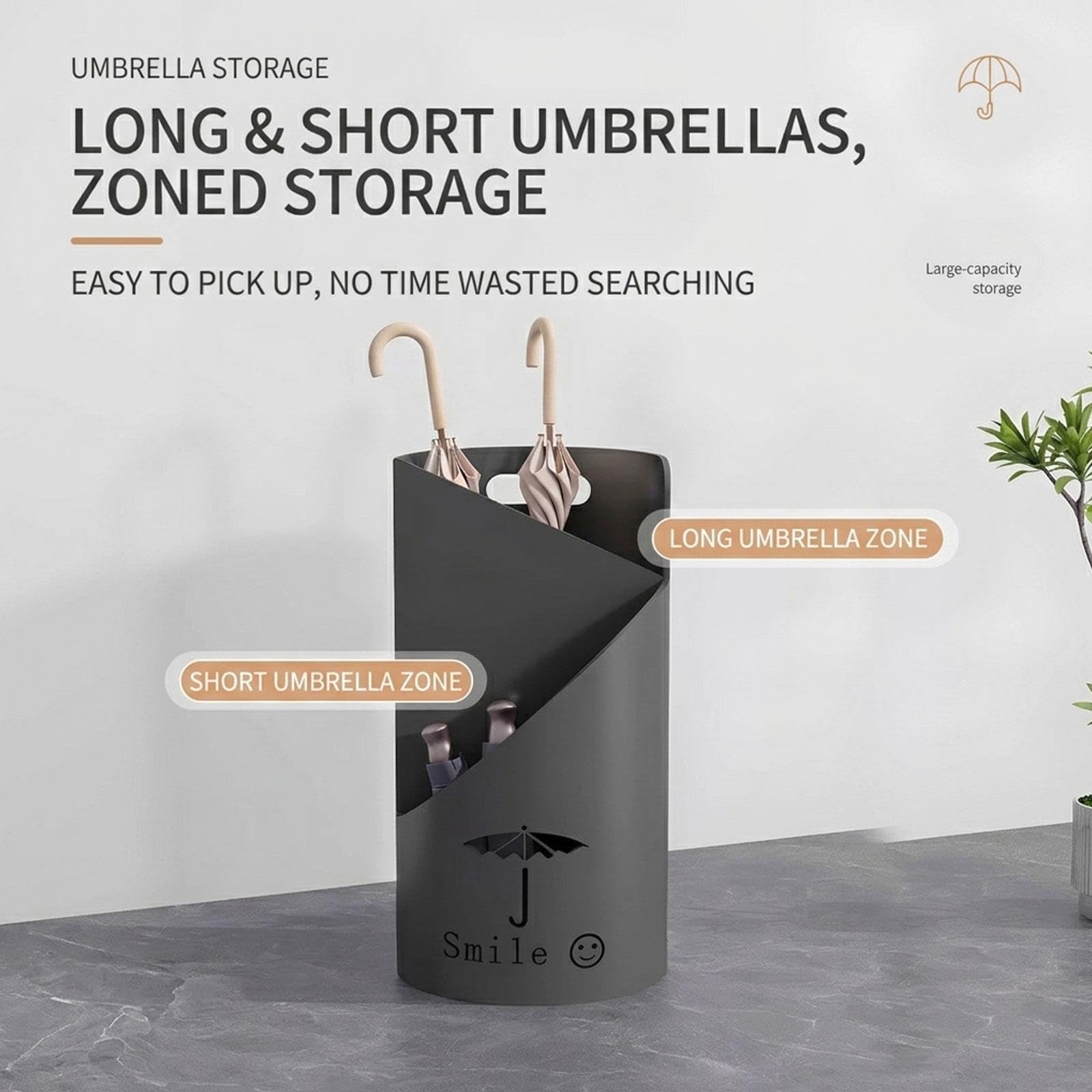 Porta Ombrelli da Ingresso in Metallo, Supporto per Ombrelli Design Moderno