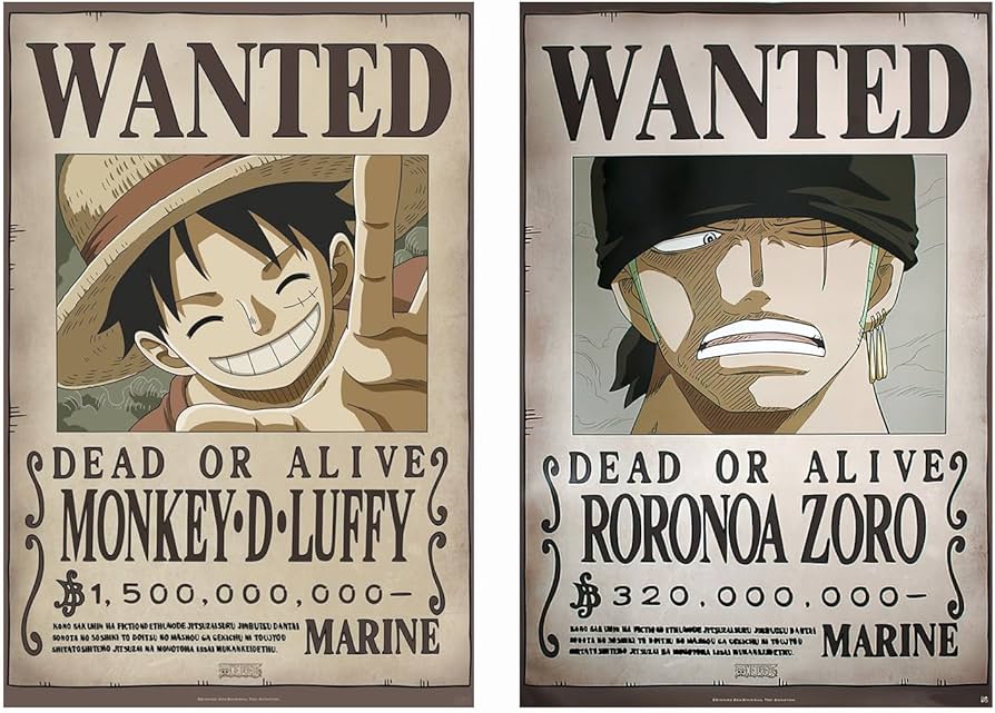 Amazon.com: One Piece - Anime TV Show Poster Set (Wanted: Monkey D