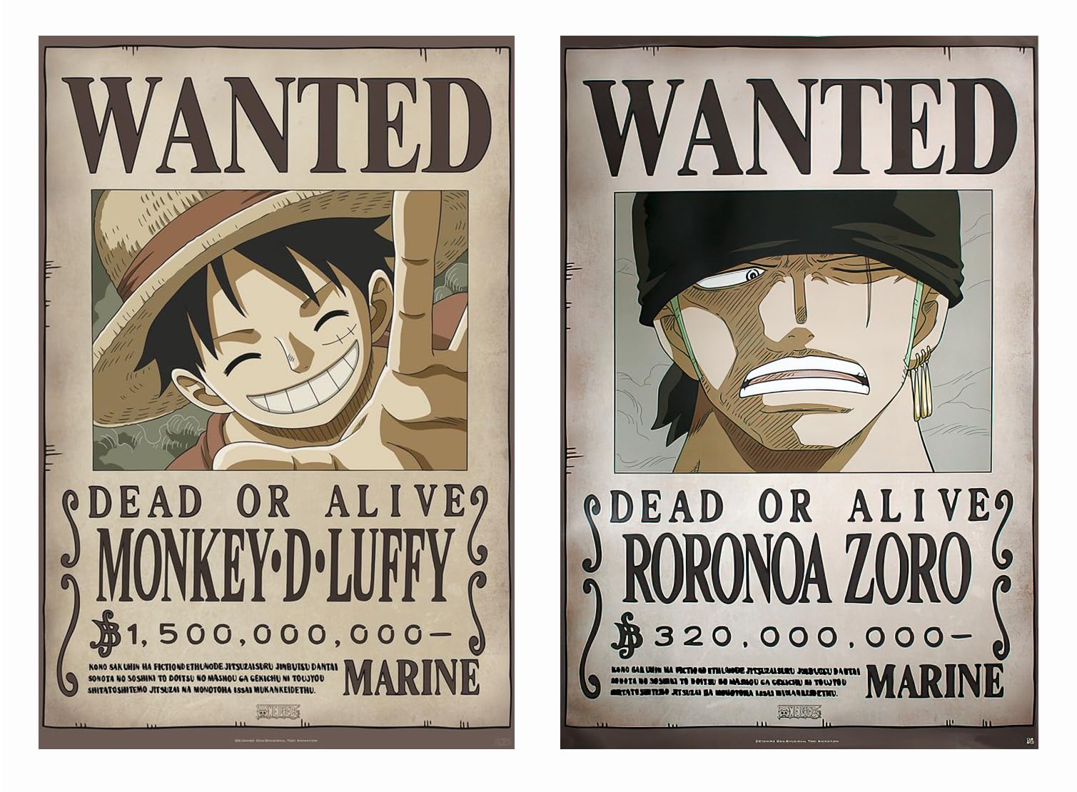 Amazon.com: One Piece - Anime TV Show Poster Set (Wanted: Monkey D
