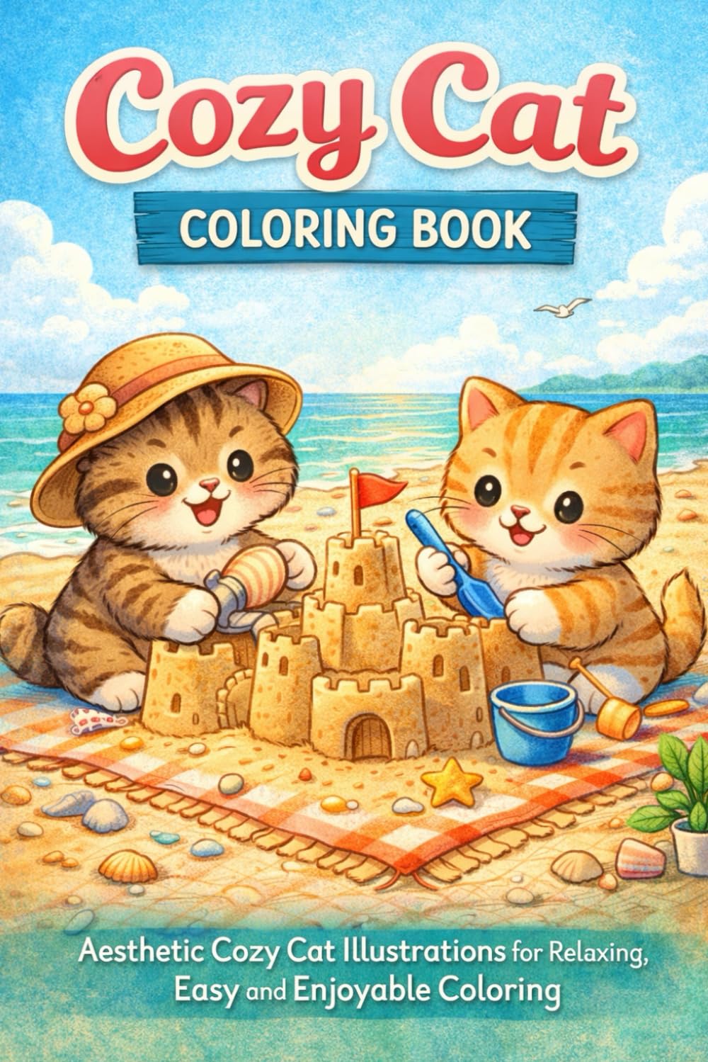 Cozy Cat Colouring Book: Cat illustration for relaxing and enjoyable Coloring for Adults.