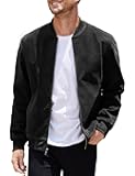 Men's Casual Varsity Jacket Vintage Lightweight Suede Bomber Jackets