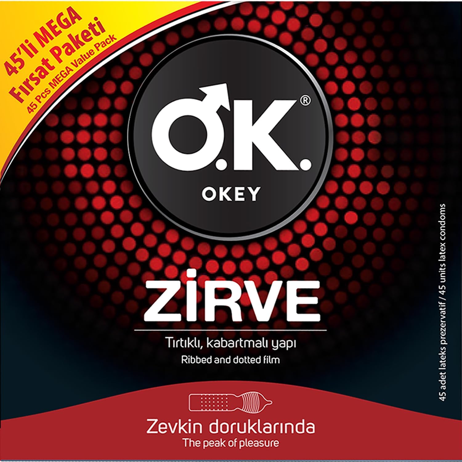 Okey Zirve Prezervatif 45'li