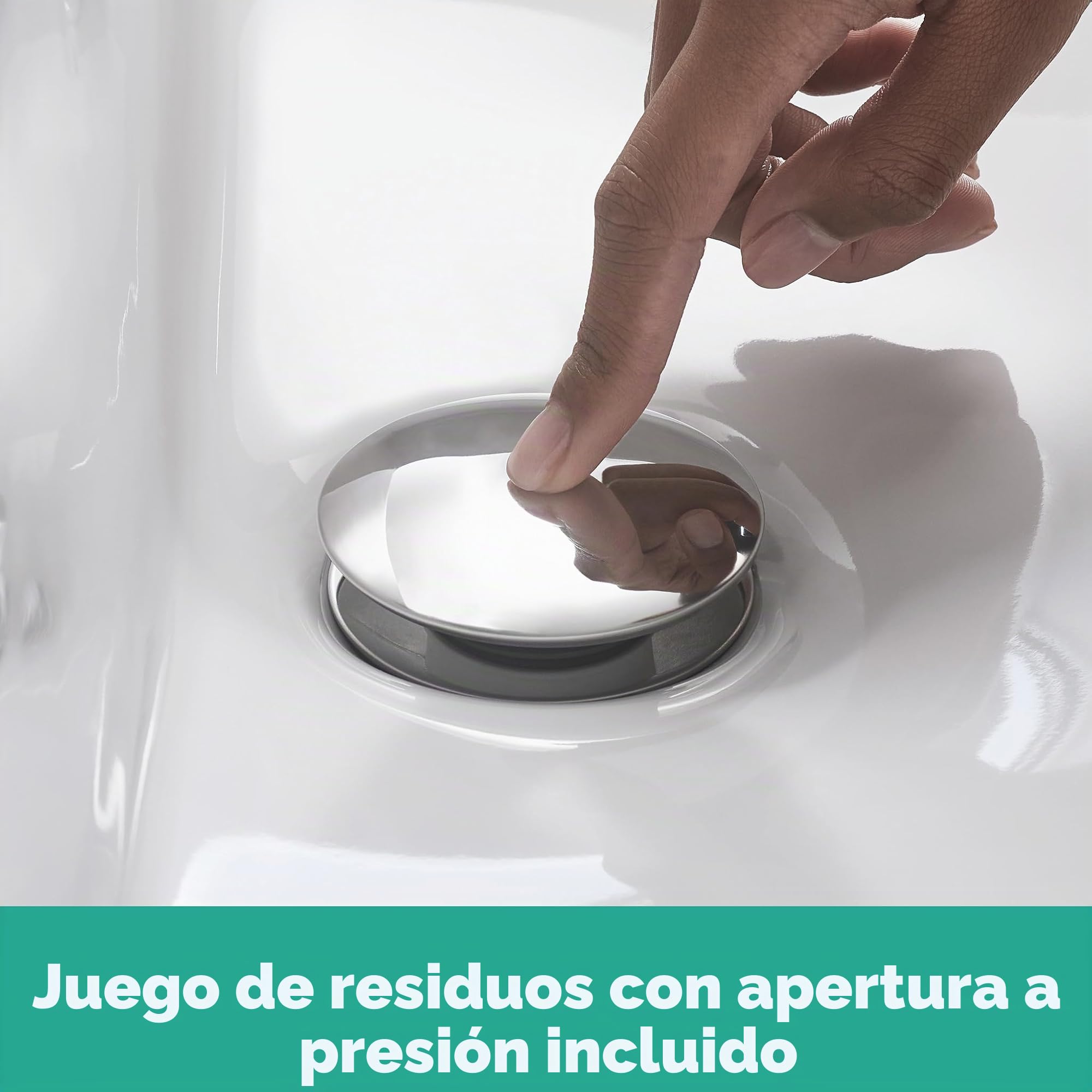 hansgrohe Talis E - grifo lavabo con vaciador Push-Open, grifo monomando lavabo 104 mm, mezclador monomando lavabo ahorro de agua (EcoSmart), cromo, 71711000