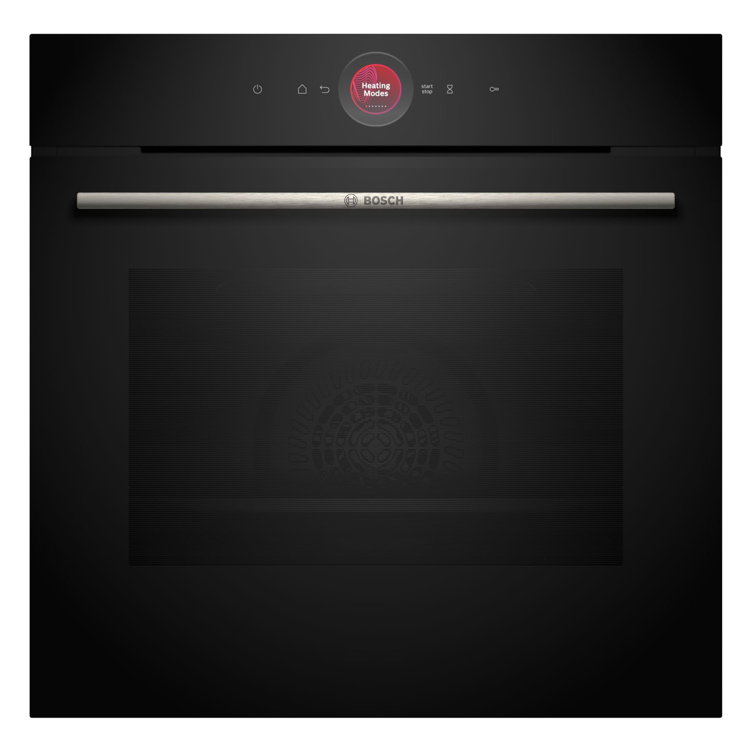 Bosch HBG7221B2, Serie 8 Smarter Einbau-Backofen, 60 x 60 cm, Made in Germany, Hydrolyse Reinigung, Air Fry, Bosch Assist Automatikprogramme, 3D Heißluft, Farbiger Touchscreen mit Bedienring, Schwarz