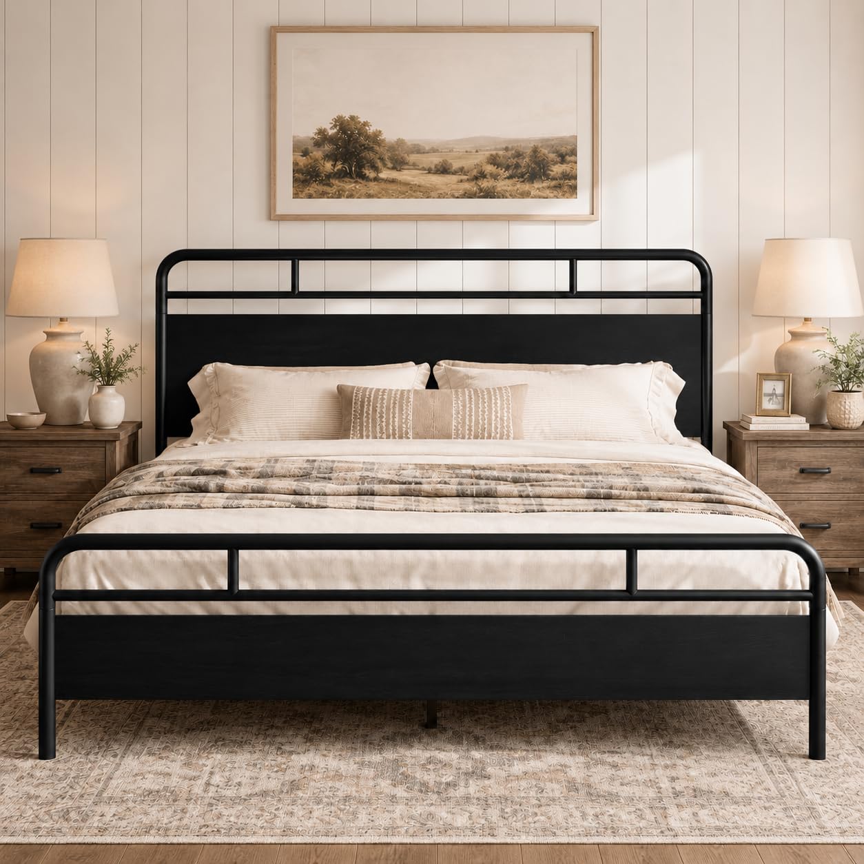 Allewie King Size Industrial Bed Frame