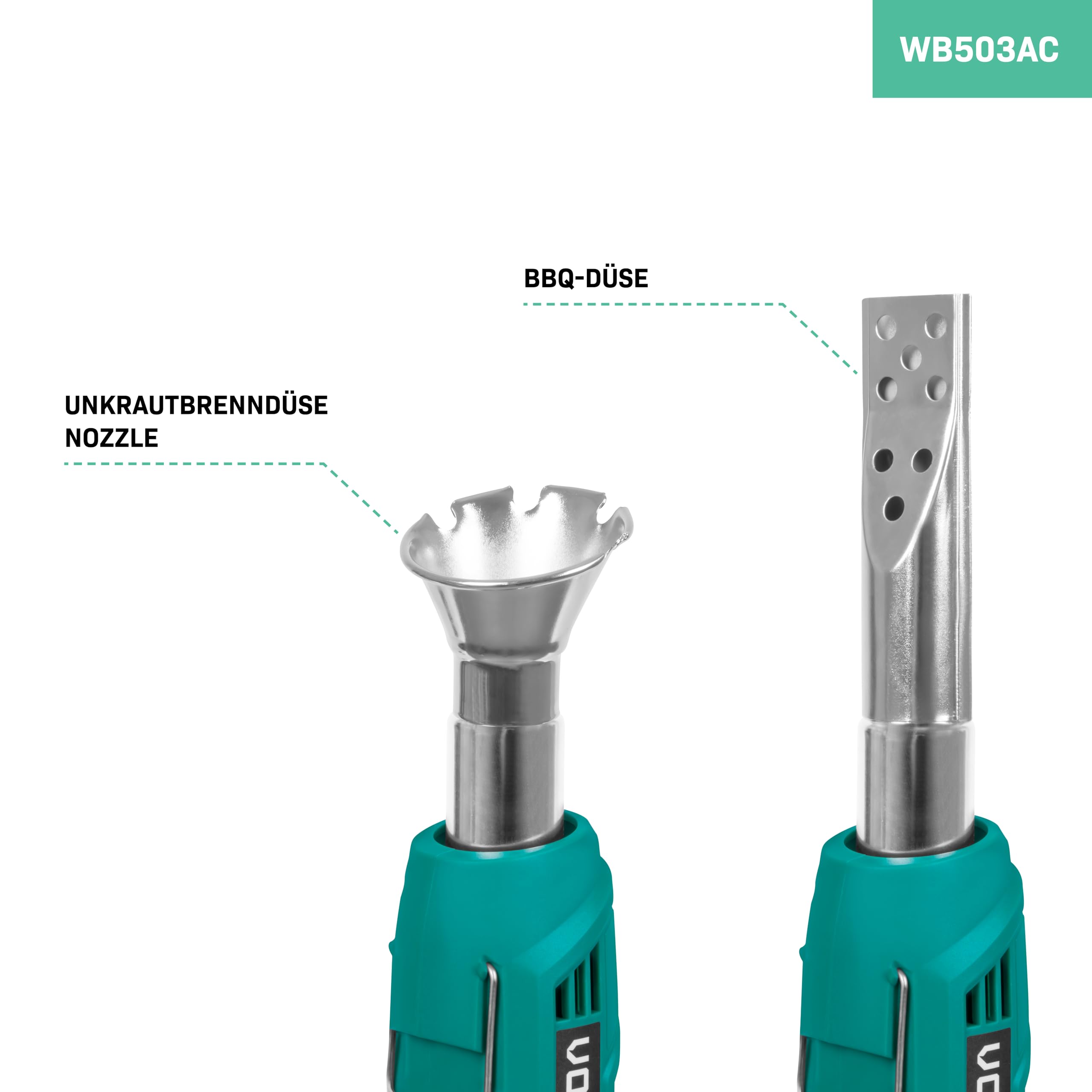 VONROC Unkrautvernichter elektrisch 2000W - Unkraut Entferner Gerät bis zu 600°C - 2 in 1 Unkrautbrenner und Grillanzünder