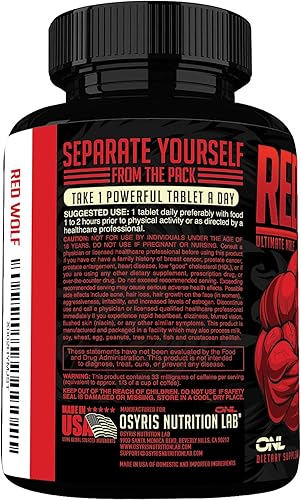 Miniatura 6 de Red Wolf Testosterona Booster para hombres  Suplemento de ampliación de musculatura  lo ultimo en lo que se refiere al potenciador de resistencia