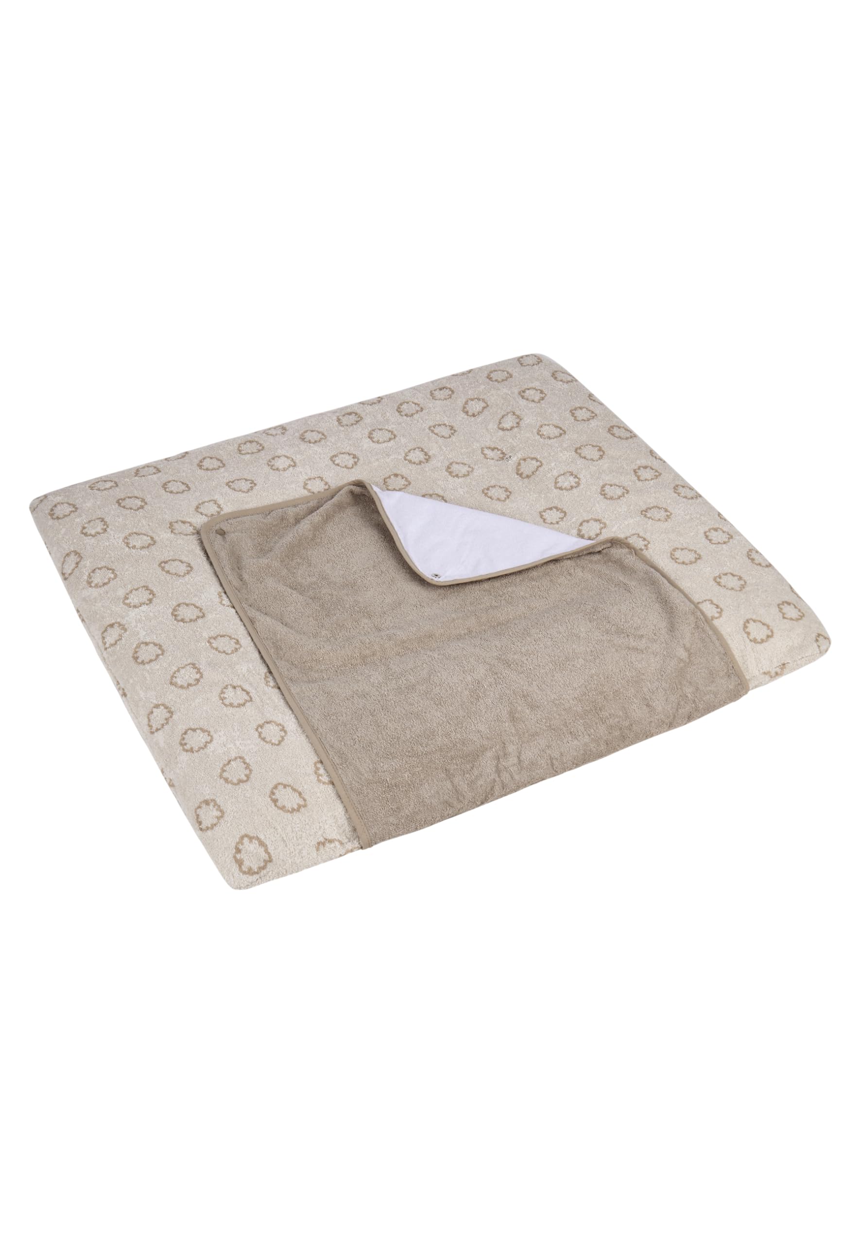 Sterntaler Wickelauflagenbezug Bauernhof - Bezug für Wickelauflage aus saugfähigem Jacquard mit abtrennbarem wasserundurchlässigem Frottee Teil - Ideal für jeden Wickeltisch, sandfarben