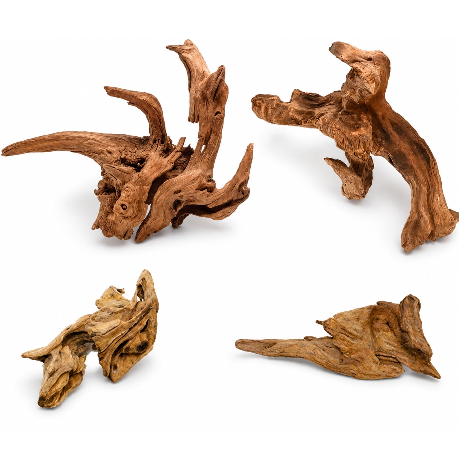 QhgPnt 4Pcs Aquarium Wood, Driftwood for Aquarium, Aquascaping Decorations, Reptile Habitat for Aquascaping Micro-aquariums