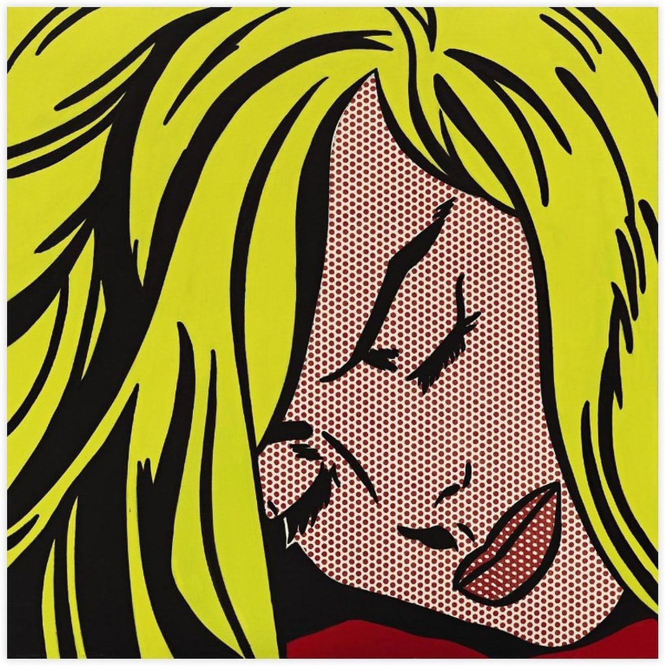 Rikin Liuff Sleeping Girl by Roy Lichtenstein Canvas Poster Illustrations Wall Art Painting Roy Lichtenstein Prints for Home Picture Decor 55x55cm Frameless
