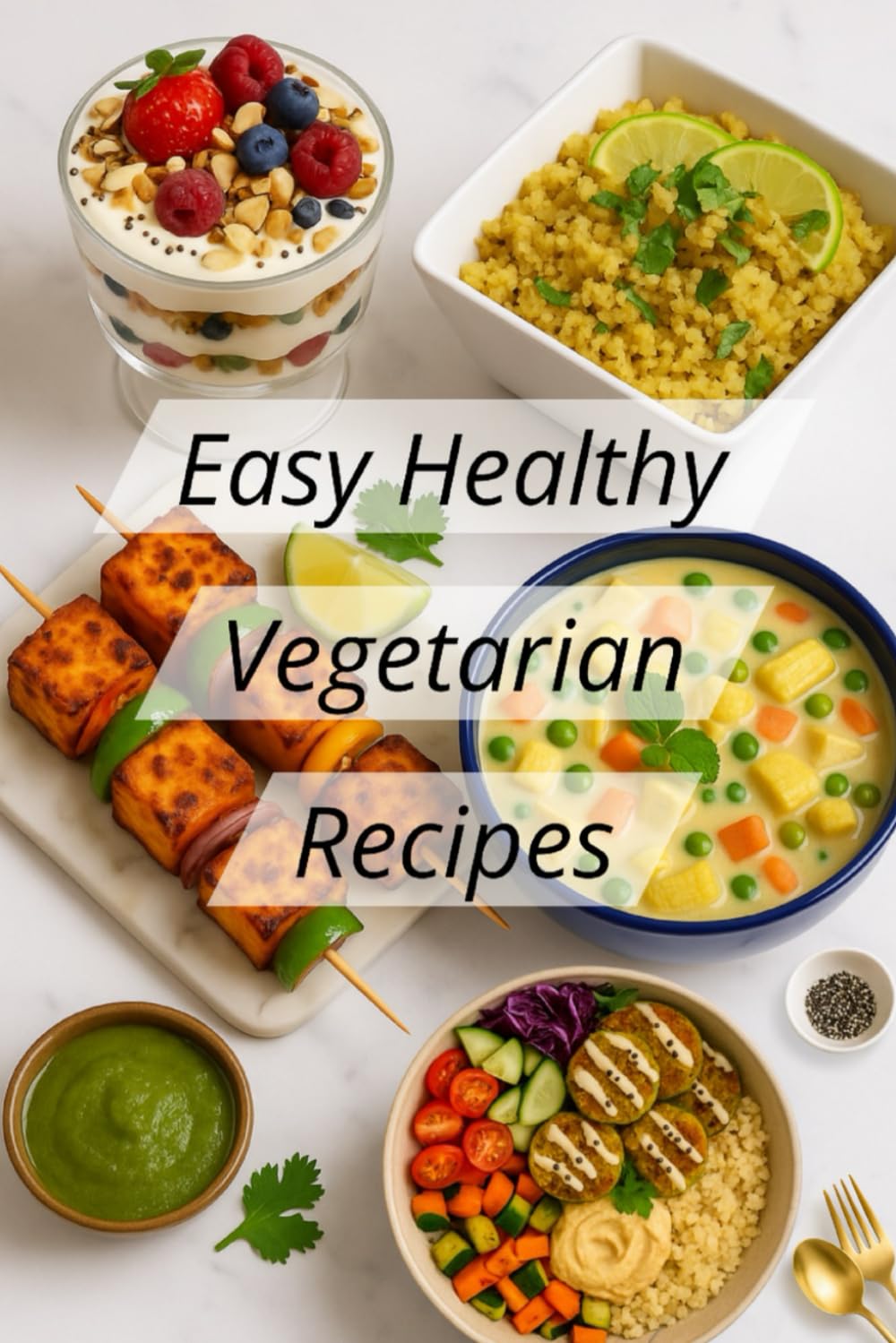 Easy Healthy Vegetarian Recipes: Looking for easy and healthy vegetarian recipes for beginners? This book offers 24 handpicked plant-based meals for weight loss, energy, and wellness