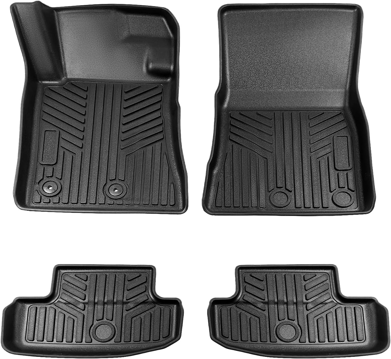 TripleAliners 3PCS Floor Mats Fit for 2026 2025 2024 Ford Mustang Front Rear Full Set Full Protection 1st & 2nd Row All Weather TPE Anti-Slip Custom Fit Floor 1st & 2nd Row 3-PC Liners - Image 8
