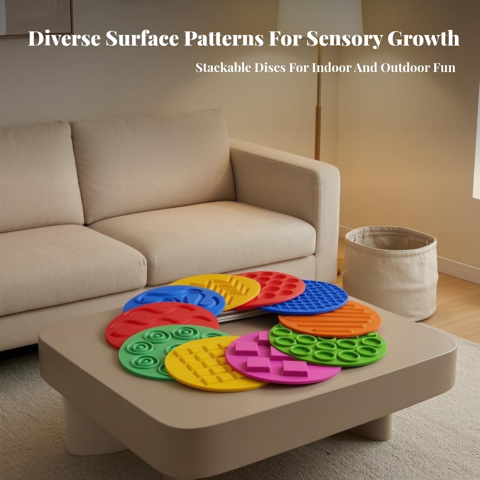 Disco Sensoriale Colorato Giocattolo | Facile da Pulire, Tappetino Tattile in Silicone, Disco per Equilibrio con Texture, Cameretta, Asilo