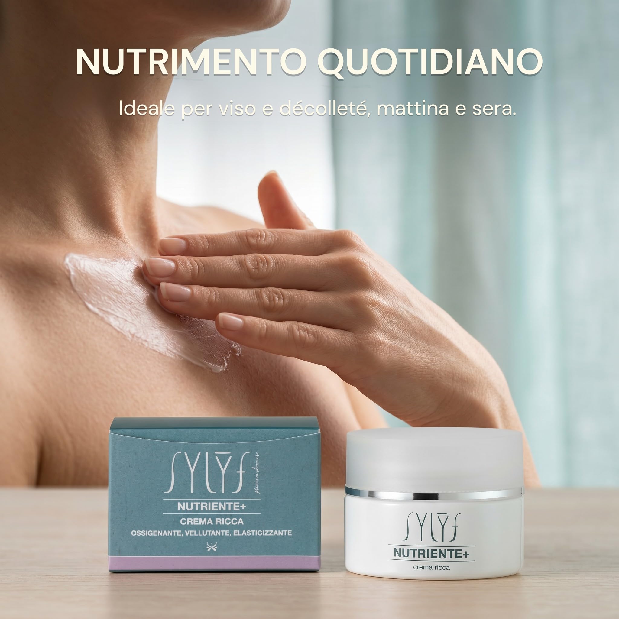 SYLYF Crema Viso Nutriente+ | Pelle Secca e Disidratata | Idrata e Nutre Intensamente | Con Aloe Vera e Vitamine C ed E | 40 ml