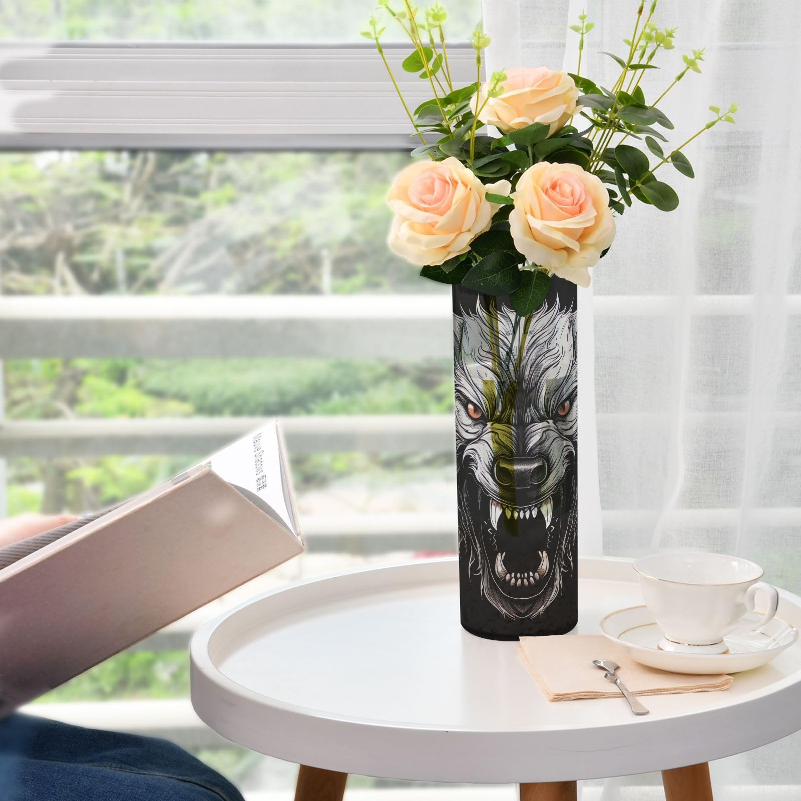 Amazon.com: Wassud Wolf Head Vase for Room Decor Flower Vase