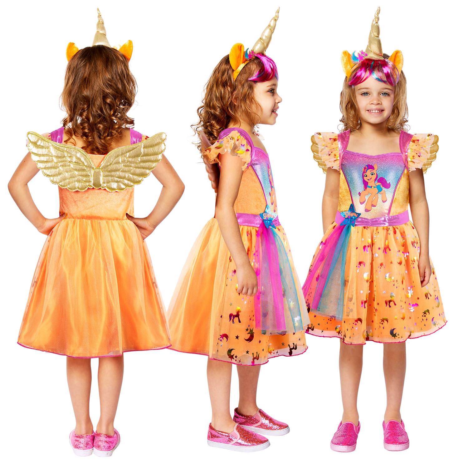 Amscan 9918480 - Oficjalnie licencjonowany kostium dziewczęcy My Little Pony Sunny Starscout Fancy Dress Age: 4-6 lat