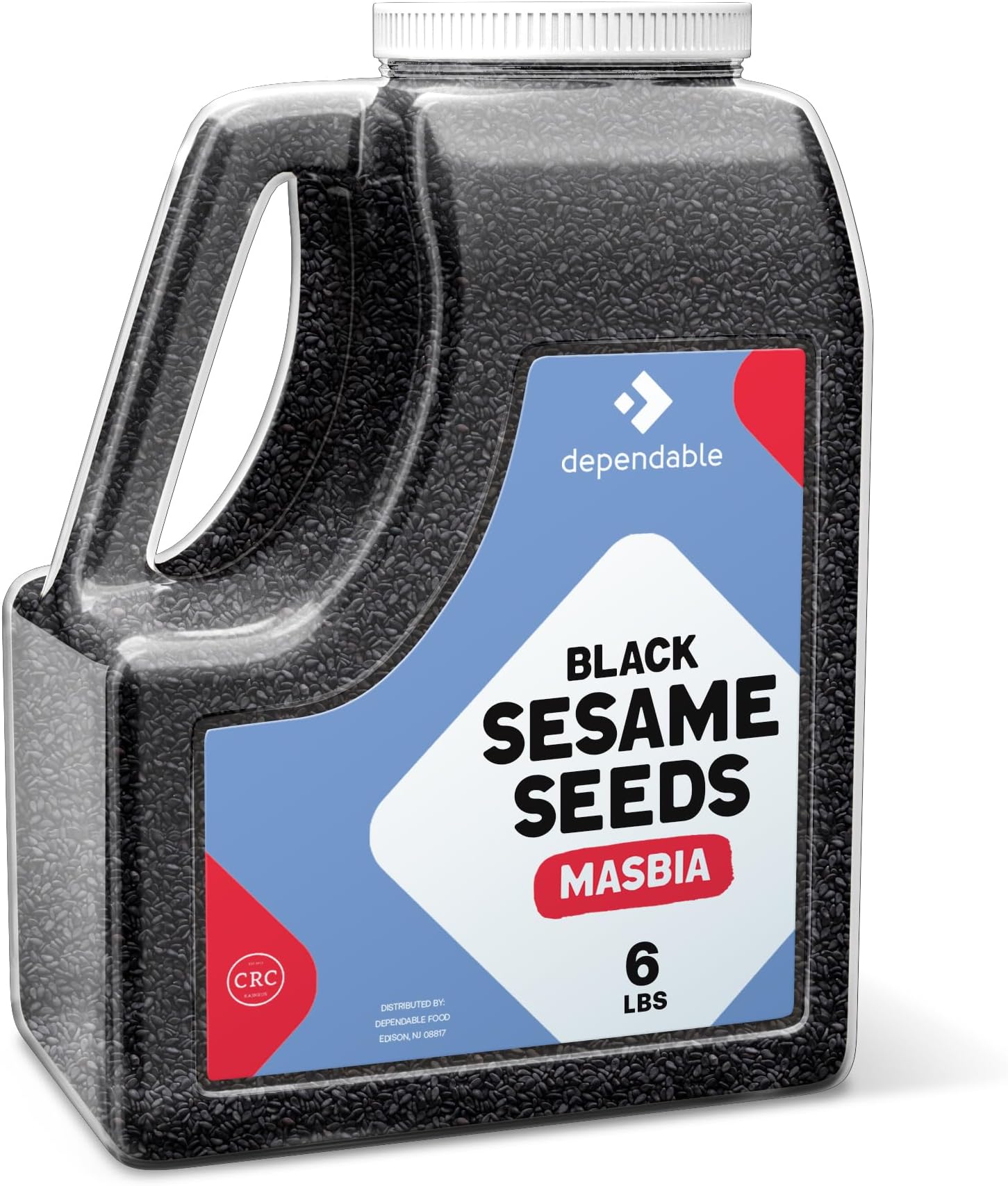 Dependable Food Black Sesame Seeds -6 Lb. Jar- Kosher, Bulk - Perfect for Chefs, Restaurants & Culinary Enthusiasts - Natural & Non GMO - 100% Sesame Seeds - Great for Sushi, Desserts & Baked Goods