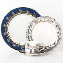 European Style Dinnerware Set, for 1/4/6/8, Bone China Dinnerware Sets, Unbreakable Porcelain Dinner Sets, Coffee Cup and Saucer Tableware Set, Steak Dinner Pl,32 Piece