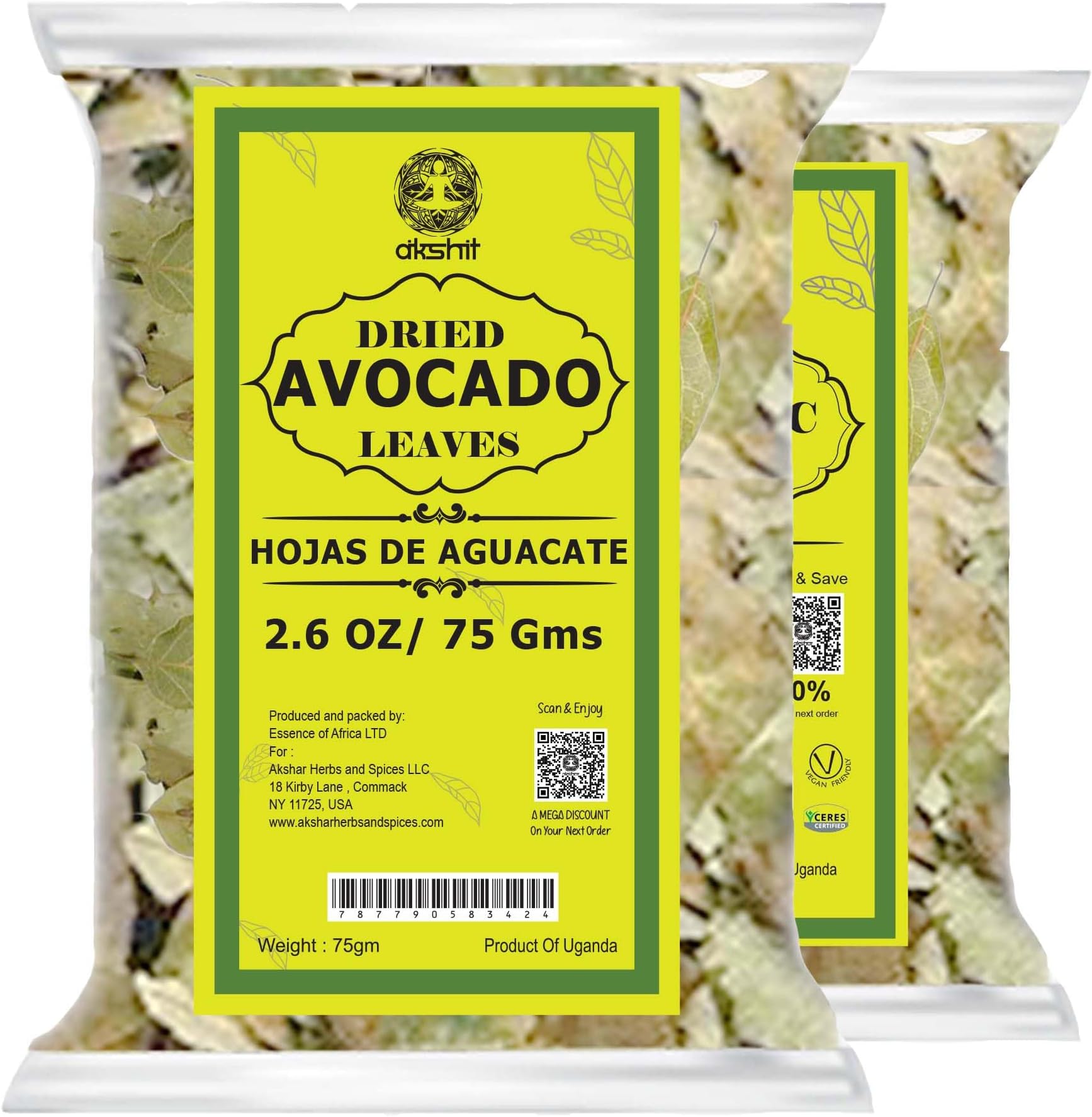 5.2oz Dried Avocado Leaves, Leaf Tea, Hojas De Aguacate Secas, 100% Natural Avocado Leaves, Non-GMO, Caffeine free, Vegan. by Akshit