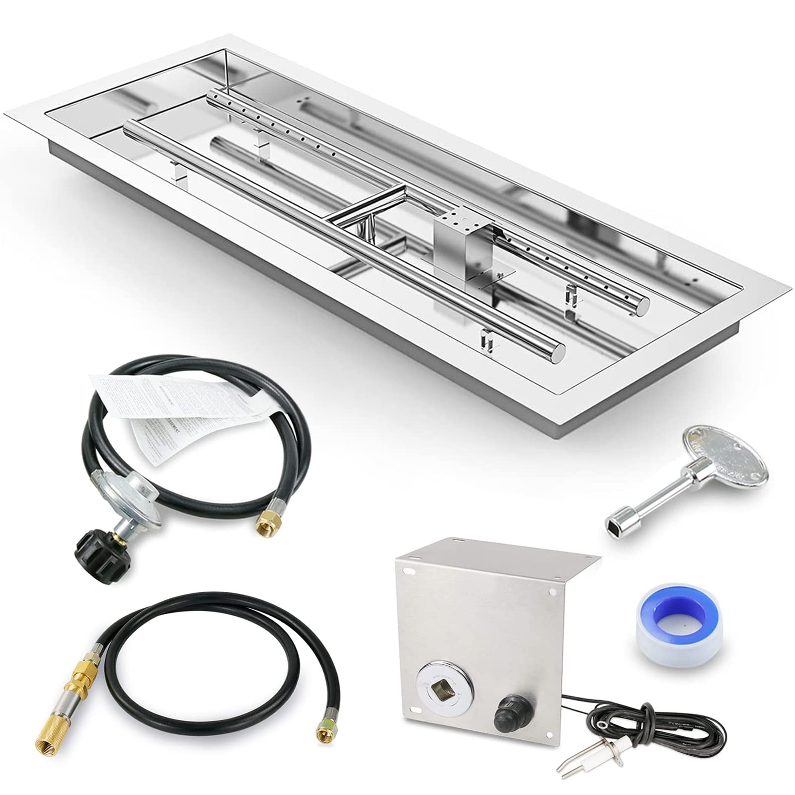 Buy GRISUN Dropin Fire Pit Kit 24 x 8 Inch, HShape Burner with Tray