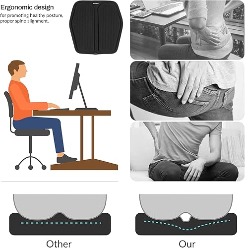 Miniatura 6 de Cojín de asiento de gel con funda antideslizante, cojín de asiento de gel para alivio de presión sentado prolongado, cojín de asiento que absorbe