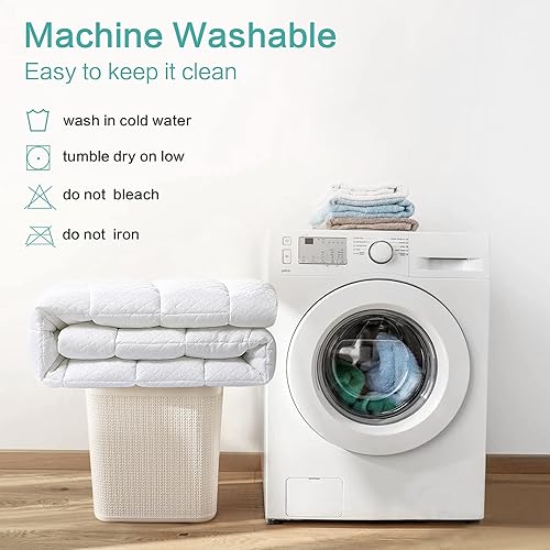 Miniatura 6 de EASELAND California King Size - Funda de colchón de bambú acolchada para colchón protector de colchón acolchado de 8 a 21 pulgadas de profundidad