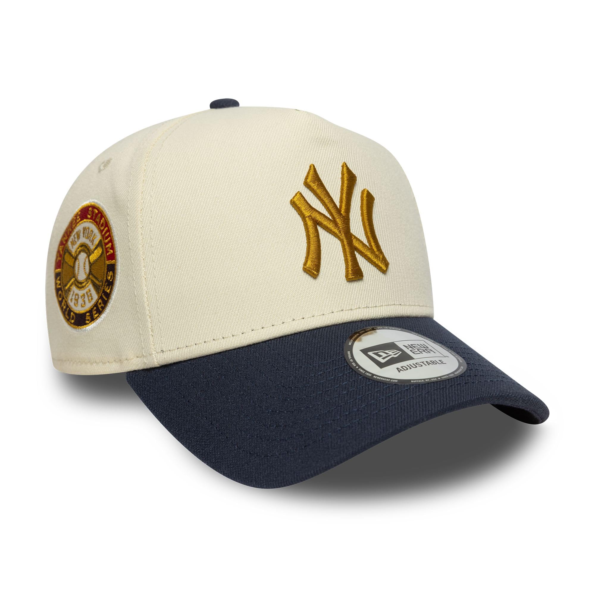 New Era New York Yankees E-Frame World Series Sidepatch Cap Beige Blue
