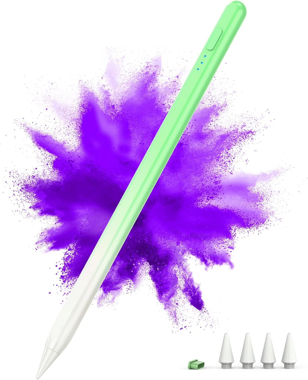 Stylus Pen for iPad 2018-2024, 15Mins Fast Charge for Apple iPad Pencil, Palm Rejection,Tilt Sensitivity,Pencil for iPad 10/9/8/7/6, iPad Pro 12.9"/11"/13" M4, iPad Air 5/4/3/11"-13" M2, iPad Mini 6/5 Green