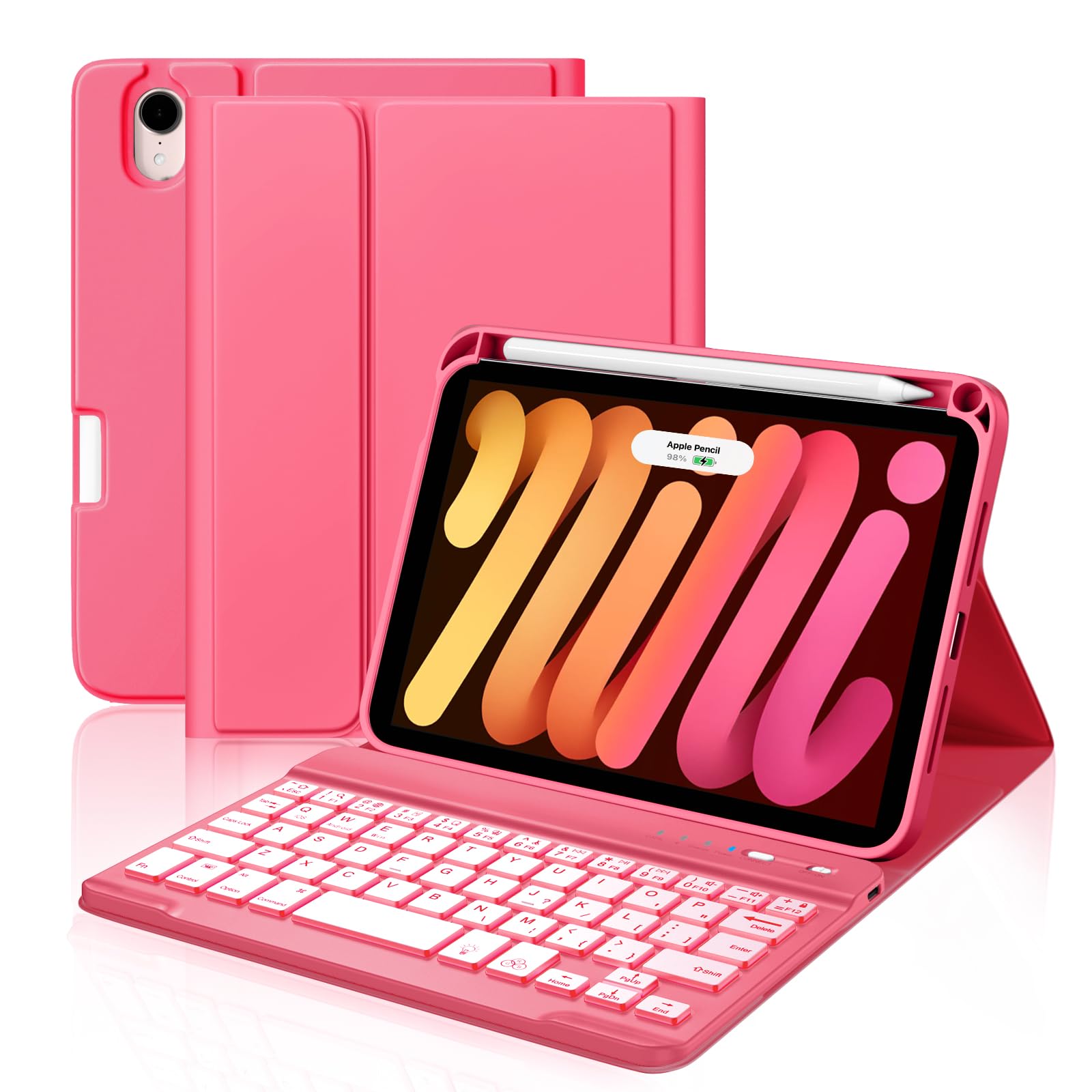 for iPad mini 7 Keyboard Case A17 Pro/Mini 6 Gen Case with Keyboard