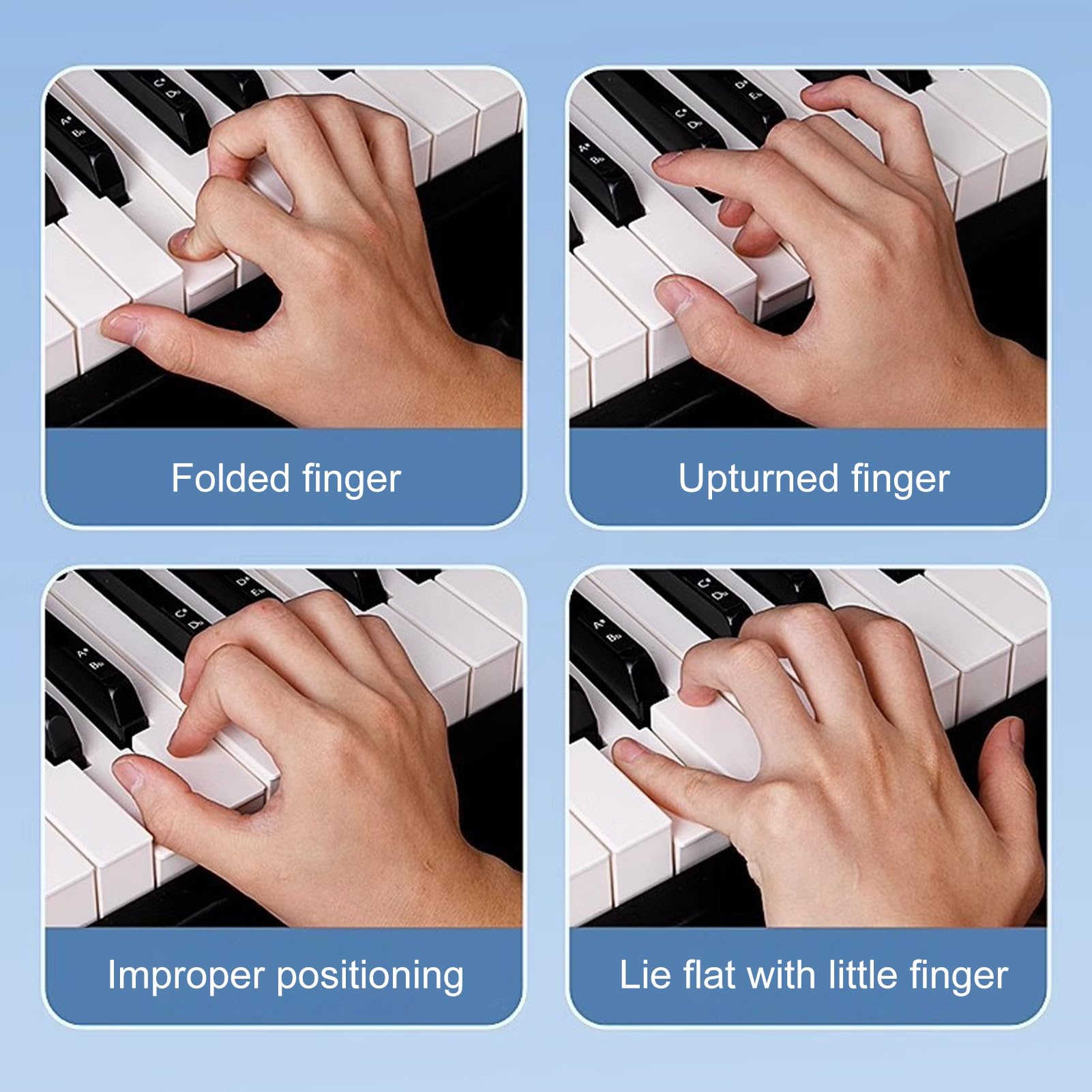 Correttore per Dita Pianoforte Strumento Ortopedico Portatile Allenamento Postura Esercizi Musica Set Completo Miglioramento Tecnica Posizione Pianista