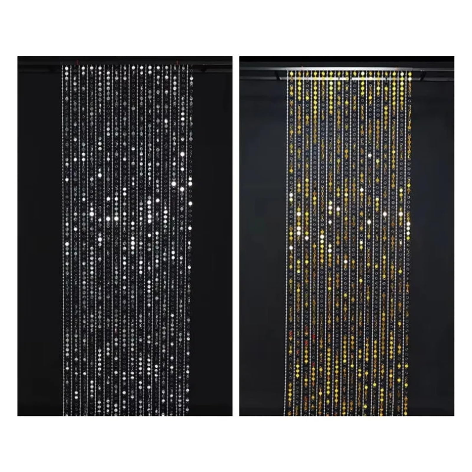 Soffitti con Paillettes Dorate Decorate Perline Rotonde | Soffitti Paillettes dorate decorate con perline rotonde Tende con paillettes da sposa Soffitti lucidi